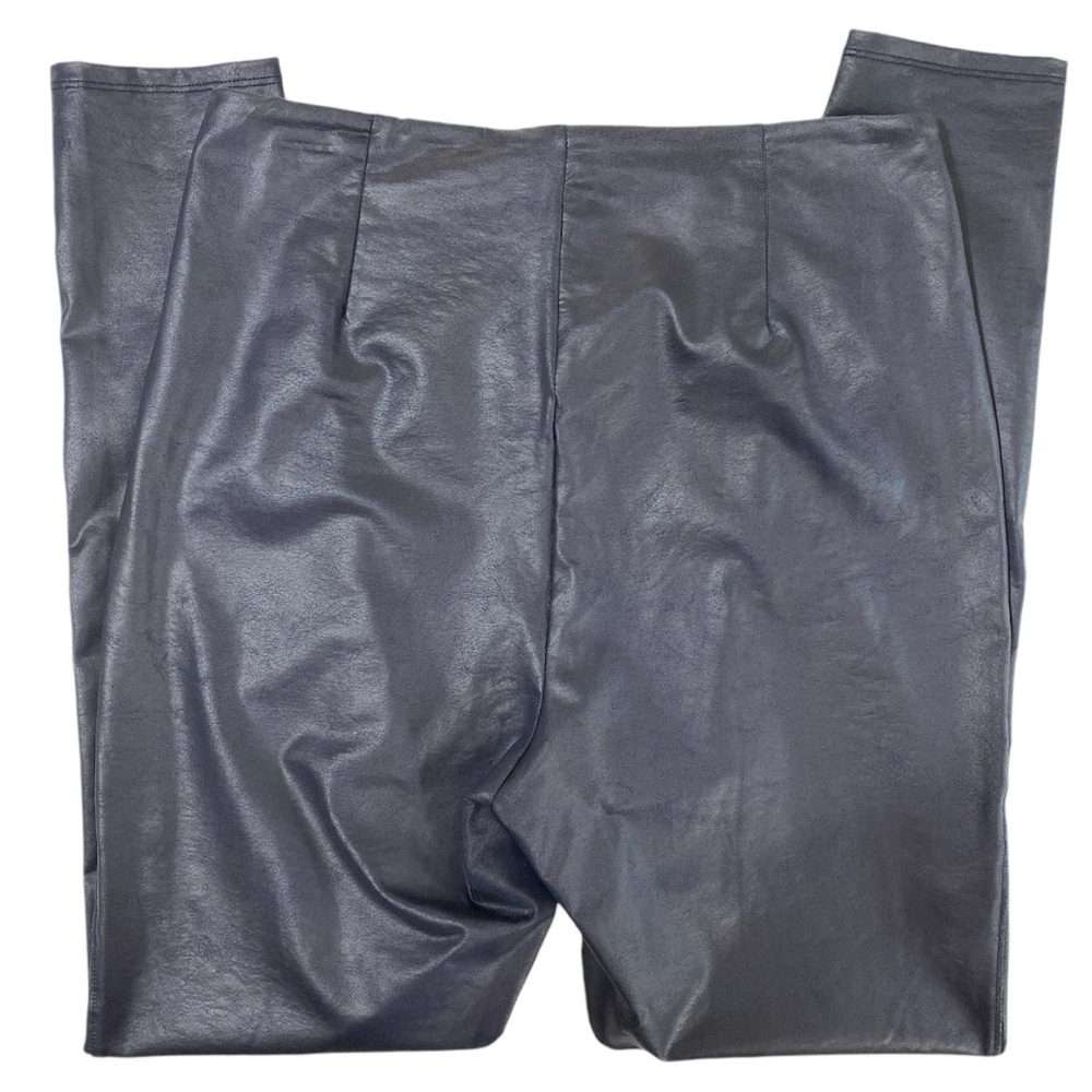 Lysse' Patterned/Foiled Faux Leather Leggings Navy Blue‎ Size L - Picture 4 of 9